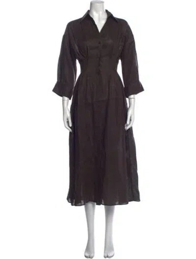 Pre-owned Twp Long Dress In Brown