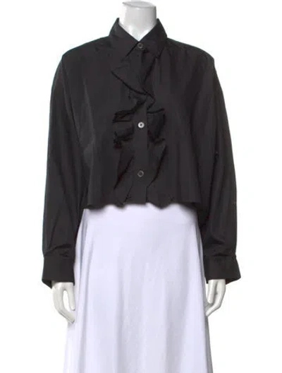 Pre-owned Twp Long Sleeve Blouse In Black