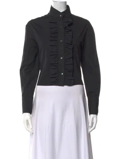 Pre-owned Twp Long Sleeve Blouse In Black