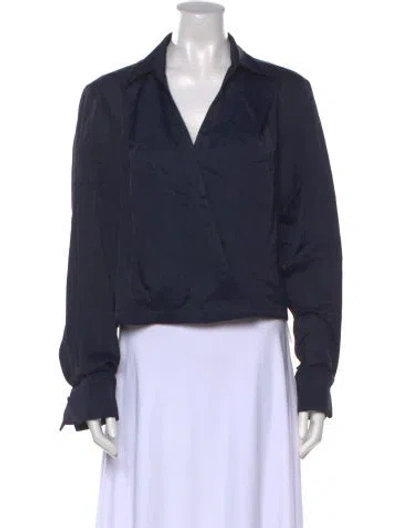 Pre-owned Twp Long Sleeve Blouse In Blue