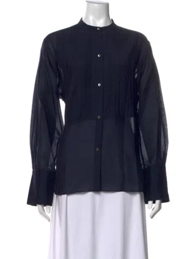 Pre-owned Twp Long Sleeve Blouse In Blue