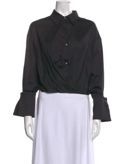 Pre-owned Twp Long Sleeve Blouse In Gray