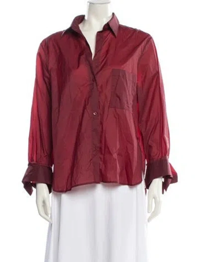 Pre-owned Twp Long Sleeve Blouse In Red