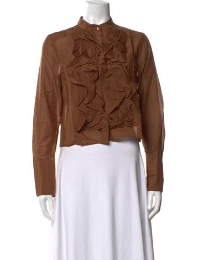 Pre-owned Twp Long Sleeve Blouse W/ Tags In Brown