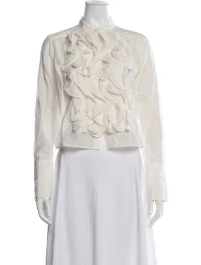 Pre-owned Twp Long Sleeve Blouse W/ Tags In Neutrals