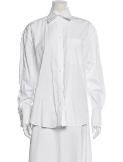 Pre-owned Twp Long Sleeve Blouse In White