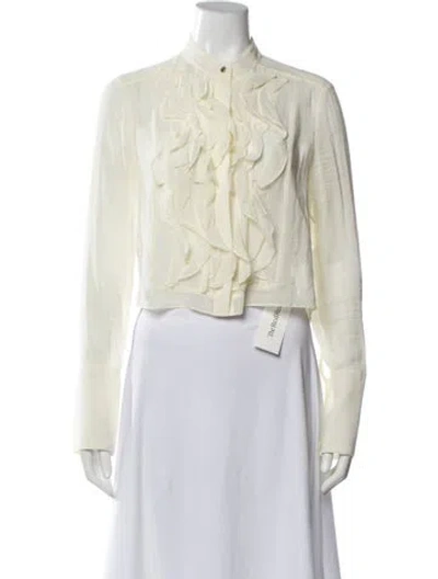 Pre-owned Twp Long Sleeve Blouse In White