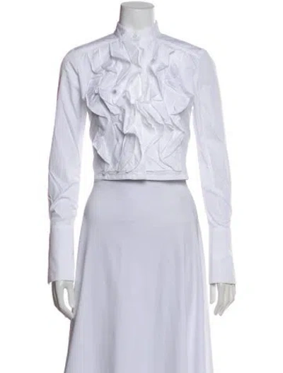 Pre-owned Twp Long Sleeve Blouse In White