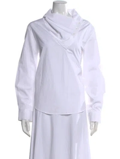 Pre-owned Twp Long Sleeve Blouse In White