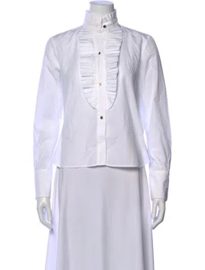 Pre-owned Twp Long Sleeve Blouse In White