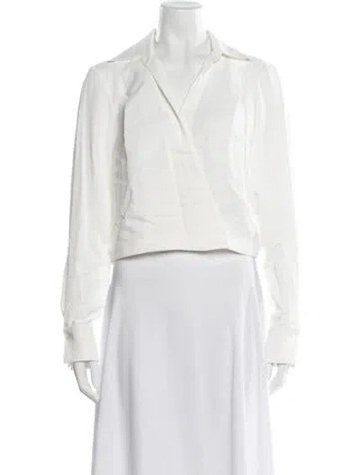 Pre-owned Twp Long Sleeve Blouse In White