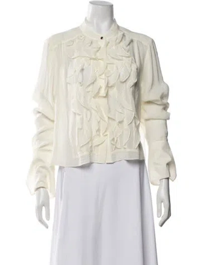 Pre-owned Twp Long Sleeve Blouse In White