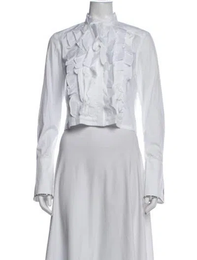 Pre-owned Twp Long Sleeve Blouse In White