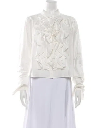 Pre-owned Twp Long Sleeve Blouse In White