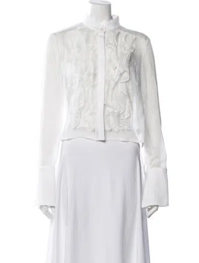 Pre-owned Twp Long Sleeve Blouse In White