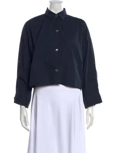 Pre-owned Twp Long Sleeve Button-up Top In Blue