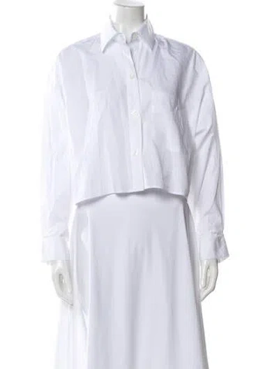 Pre-owned Twp Long Sleeve Button-up Top In Blue