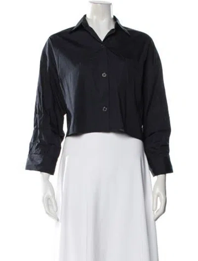 Pre-owned Twp Long Sleeve Button-up Top In Blue