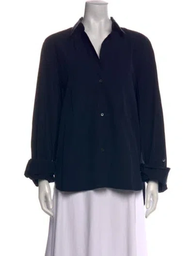 Pre-owned Twp Long Sleeve Button-up Top In Blue