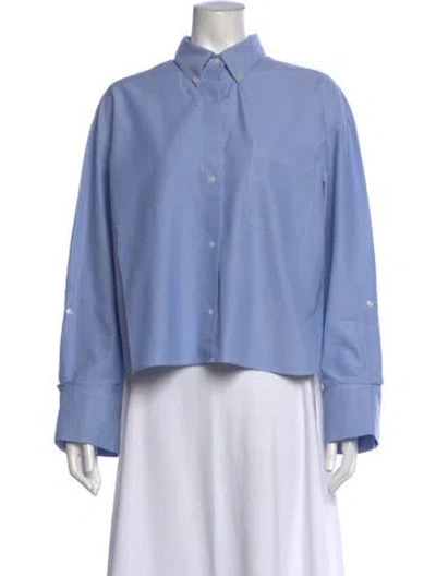 Pre-owned Twp Long Sleeve Button-up Top In Blue
