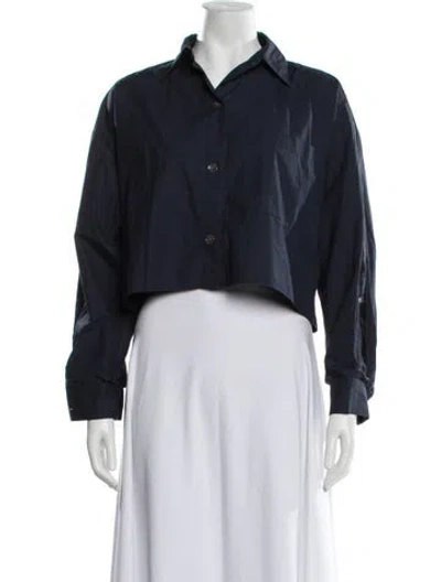 Pre-owned Twp Long Sleeve Button-up Top In Blue