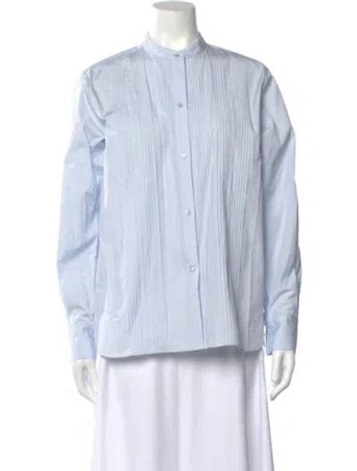 Pre-owned Twp Long Sleeve Button-up Top In Blue