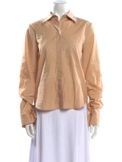 Pre-owned Twp Long Sleeve Button-up Top In Neutral