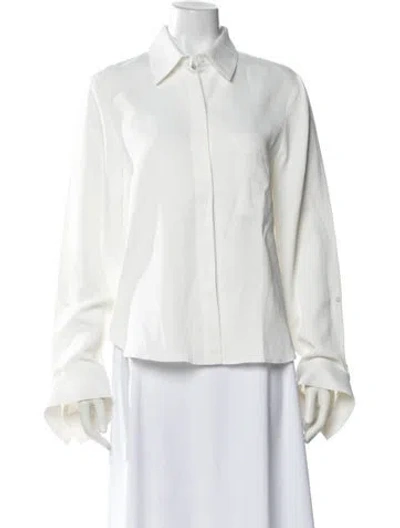 Pre-owned Twp Long Sleeve Button-up Top In Neutral