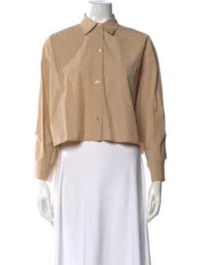 Pre-owned Twp Long Sleeve Button-up Top In Neutral