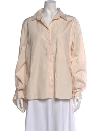Pre-owned Twp Long Sleeve Button-up Top In Neutrals