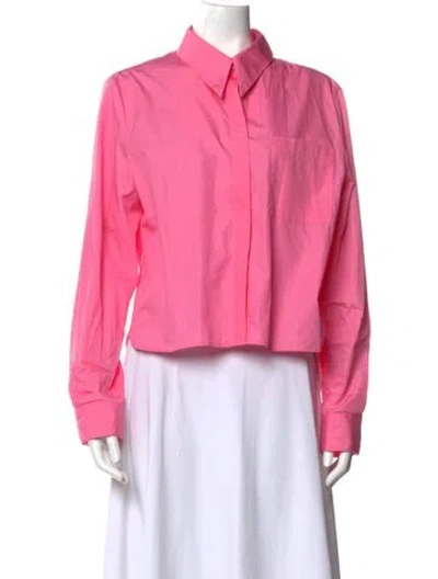 Pre-owned Twp Long Sleeve Button-up Top In Pink