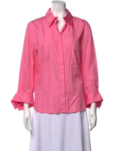 Pre-owned Twp Long Sleeve Button-up Top In Pink