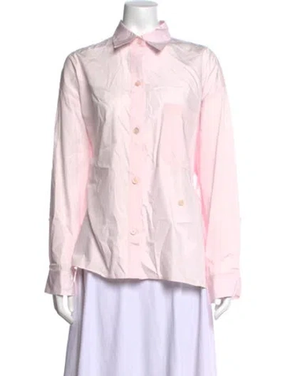 Pre-owned Twp Long Sleeve Button-up Top In Pink