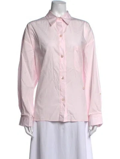 Pre-owned Twp Long Sleeve Button-up Top In Pink