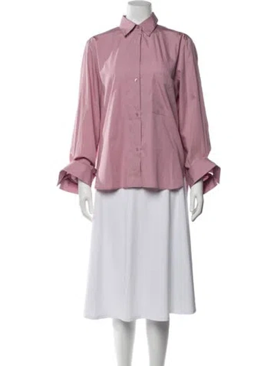 Pre-owned Twp Long Sleeve Button-up Top In Pink