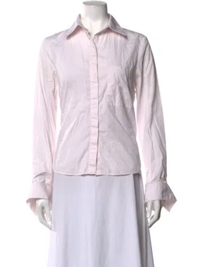 Pre-owned Twp Long Sleeve Button-up Top In Pink