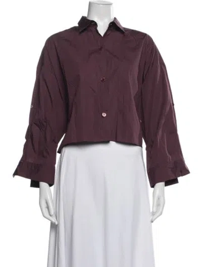 Pre-owned Twp Long Sleeve Button-up Top In Purple