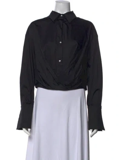 Pre-owned Twp Long Sleeve Button-up Top W/ Tags In Black