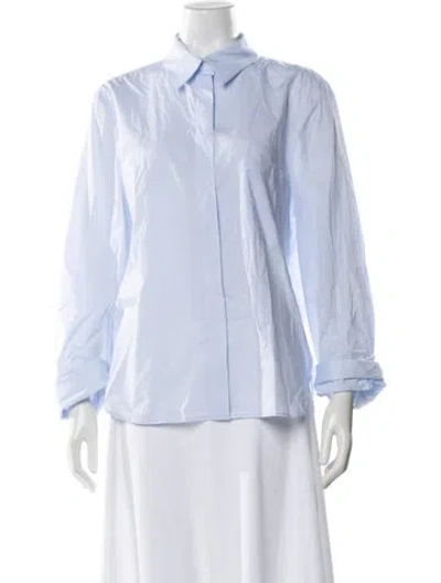 Pre-owned Twp Long Sleeve Button-up Top W/ Tags In Blue