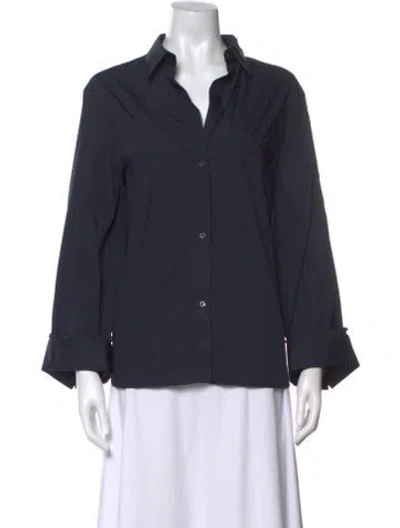 Pre-owned Twp Long Sleeve Button-up Top W/ Tags In Blue
