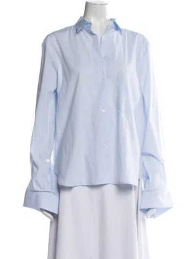 Pre-owned Twp Long Sleeve Button-up Top W/ Tags In Blue