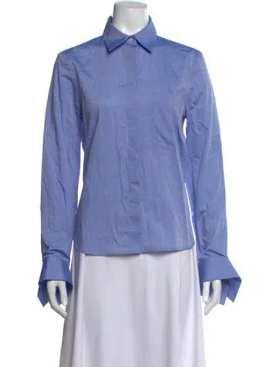 Pre-owned Twp Long Sleeve Button-up Top W/ Tags In Blue