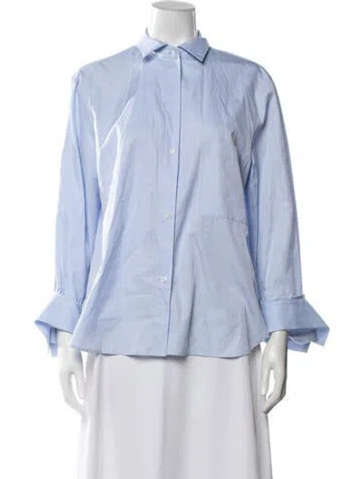 Pre-owned Twp Long Sleeve Button-up Top W/ Tags In Blue