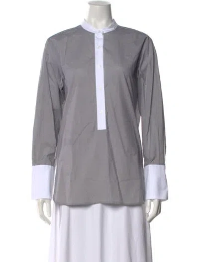 Pre-owned Twp Long Sleeve Button-up Top W/ Tags In Gray
