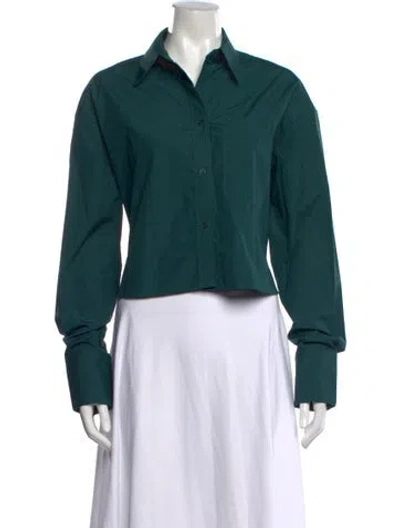 Pre-owned Twp Long Sleeve Button-up Top W/ Tags In Green