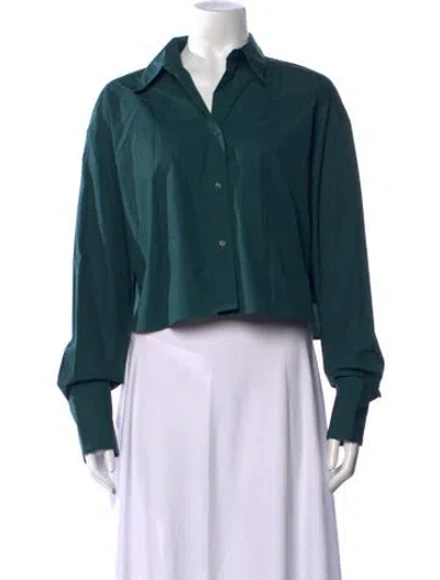 Pre-owned Twp Long Sleeve Button-up Top W/ Tags In Green