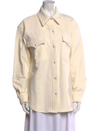 Pre-owned Twp Long Sleeve Button-up Top W/ Tags In Neutral