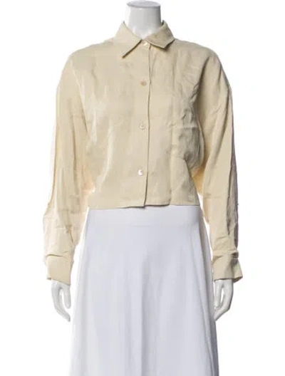 Pre-owned Twp Long Sleeve Button-up Top W/ Tags In Neutrals