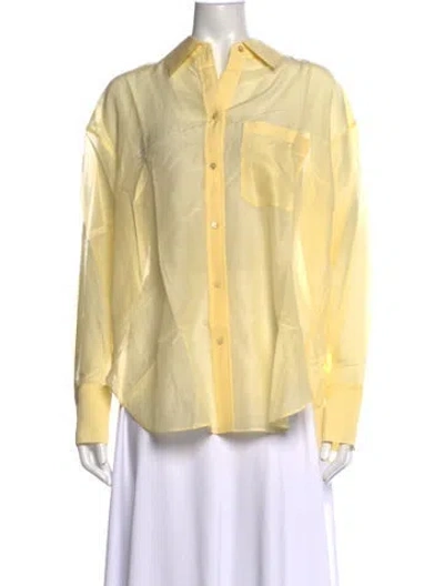 Pre-owned Twp Long Sleeve Button-up Top W/ Tags In Yellow