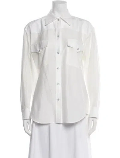 Pre-owned Twp Long Sleeve Button-up Top In White